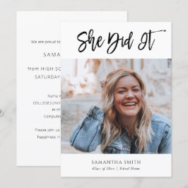 Hon gjorde det moderna kallgrafifoto Studenten Meddelande