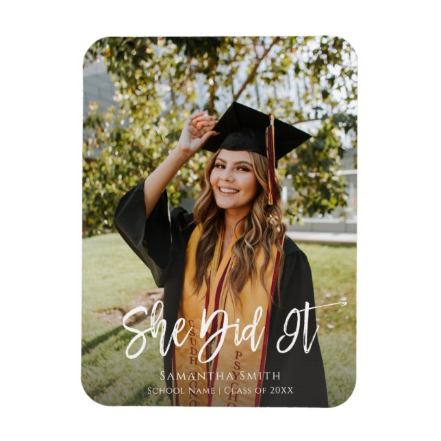 Hon gjorde det moderna skriptfotot i Studenten Magnet (Vertikal)