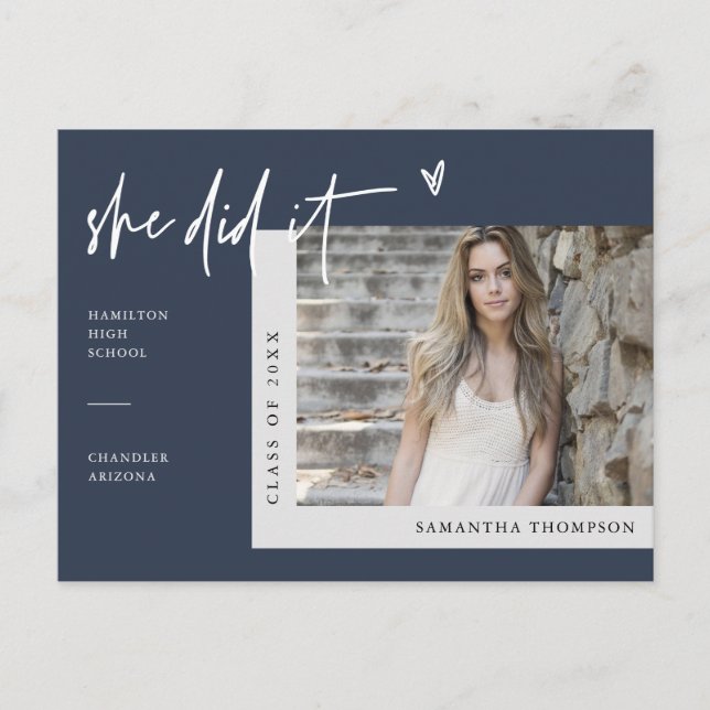 Hon gjorde det Studenten P Vykort (Framsida)