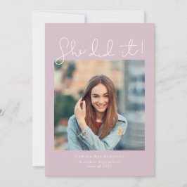 Hon gjorde det! Studentfest Photo Inbjudningar