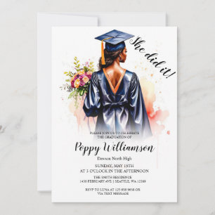 Hon gjorde inbjudan till Watercolor Studenten