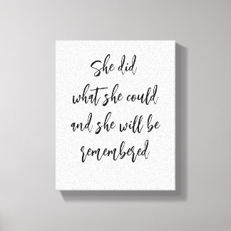 "Hon gjorde vad hon kunde" inspirationerande Canva Canvastryck