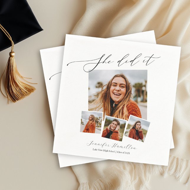 Hon Gradvaktsfest Minimalistisk Foto  Pappersservett (Skapare uppladdad)