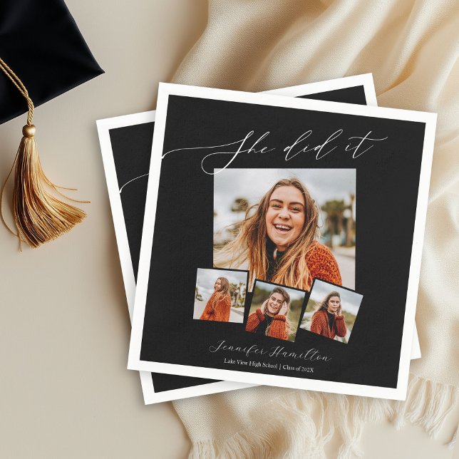 Hon Gradvård Minimalistisk Foto Gradfest  Pappersservett (Skapare uppladdad)