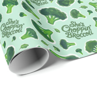 Hon hackar broccoli Gen X humor noveltet Presentpapper