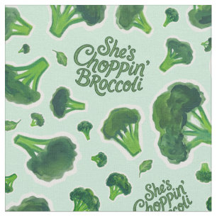 Hon hackar broccoli GenX humor novelty kök Tyg