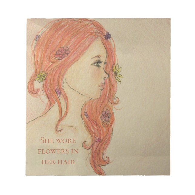 Hon hade blommor i håret anteckningsblock (Framsida)