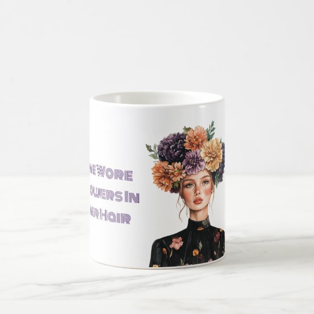 Hon hade blommor i håret kaffemugg (Center)
