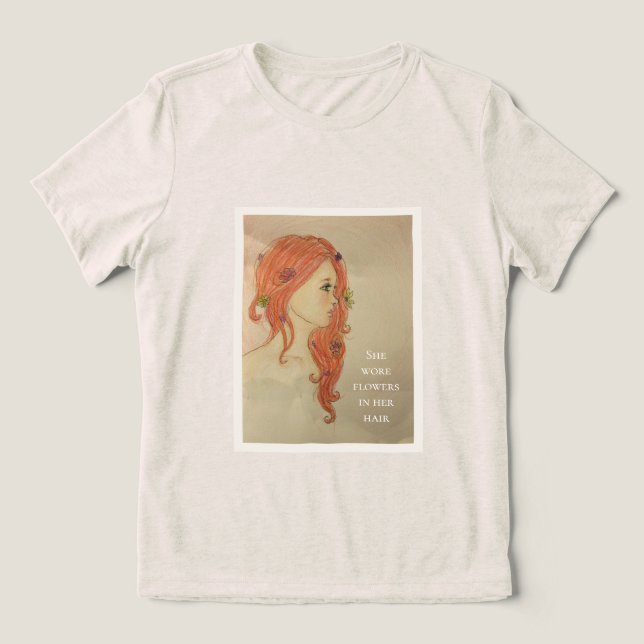 Hon hade blommor i håret t shirt (Design Framsida)