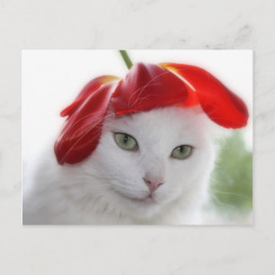 Hon hade en hatt formad som en tulip vykort