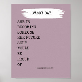 Hon håller på att bli motiverande poster