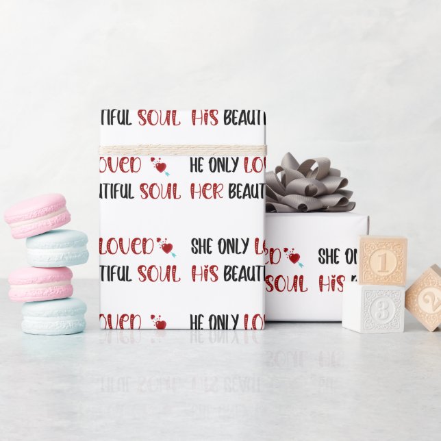 Hon/han älskade bara sin vackra sjö vit. presentpapper (Baby Shower)