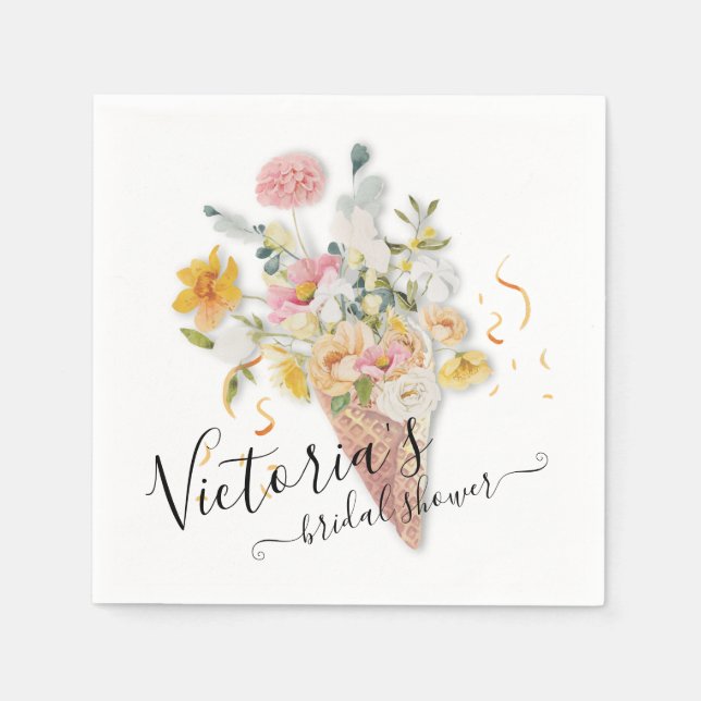 Hon har blivit upplockad av Bouquet Bridal Shower Pappersservett (Framsidan)