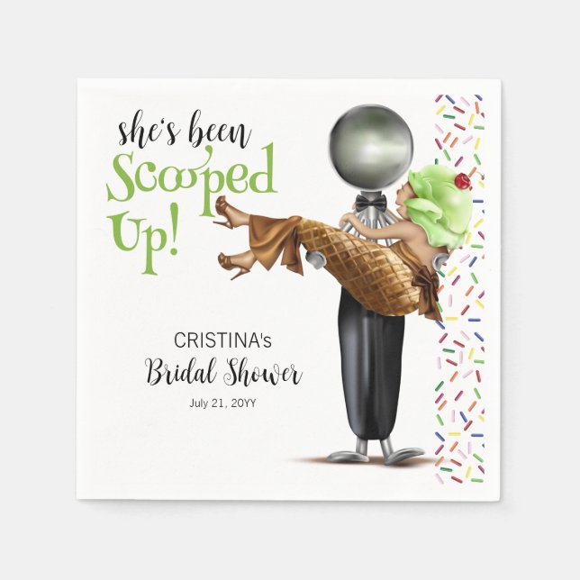 Hon har blivit uppskurna av chokladglass pappersservett (Framsidan)