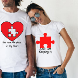 Hon har en biet i mitt hjärta, ett par valentin t shirt
