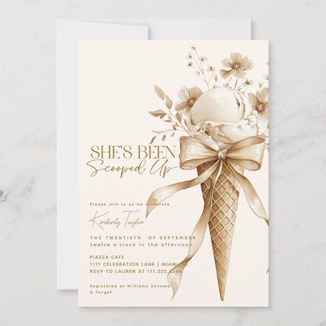 Hon har fått en soppad Möhippa för iskräm Inbjudningar (Framsida)