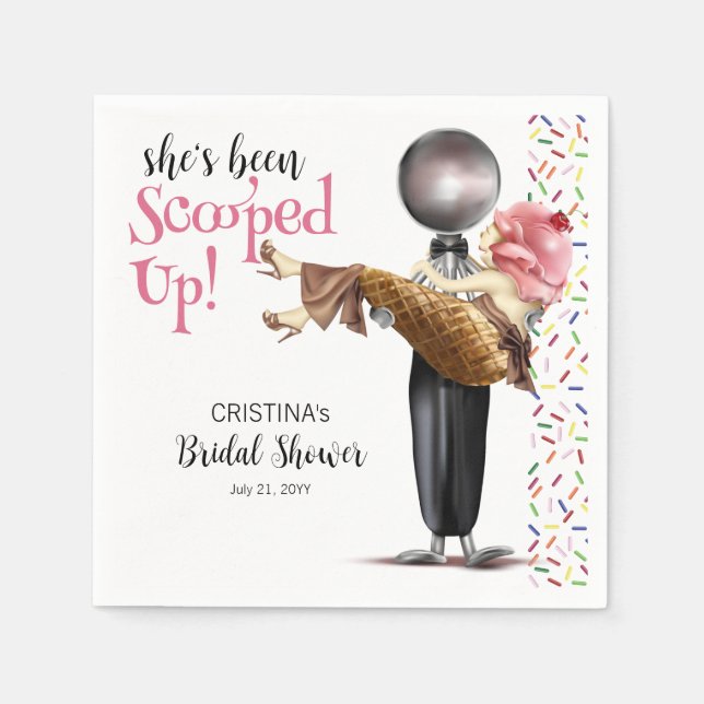 Hon har fått sota upp jordgubbsglass pappersservett (Framsidan)