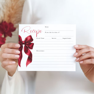 Hon har Gifter sig Möhippan Red Bow Recipe Card