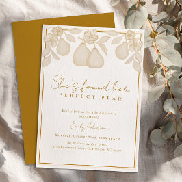 Hon har hittat hennes Perfekt Pear | Guld Möhippa Inbjudningar