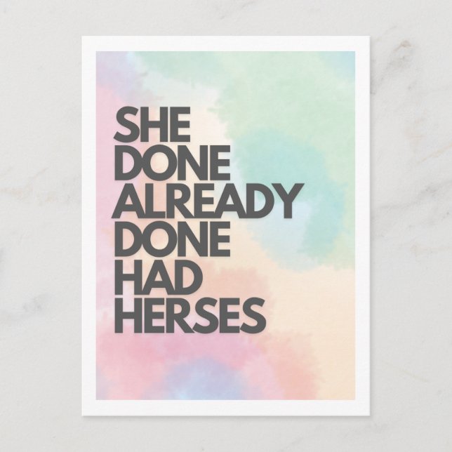 Hon har redan haft Herses Drag Tävling vykort (Framsida)