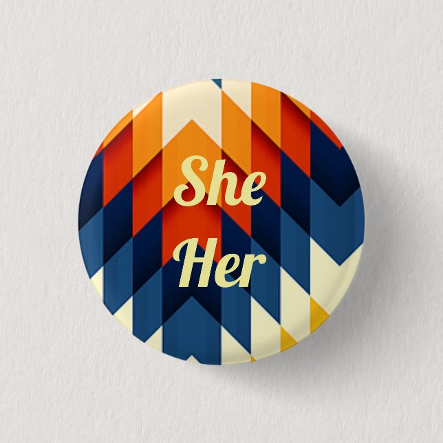 Hon/hennes Gender Pronoun Pin Knapp (Framsida)