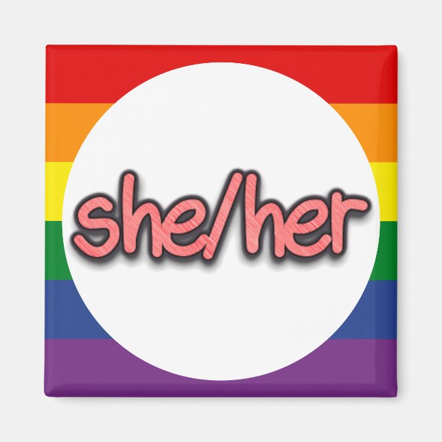 Hon/hennes Pronoun Magnet (Framsidan)