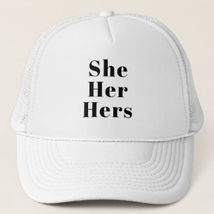 Hon, hennes, Pronouns Lgbtq pride svart brev Keps