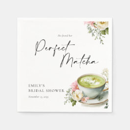 Hon Hitade Sin Perfekta Matcha Bröllopsdusch Pappersservett