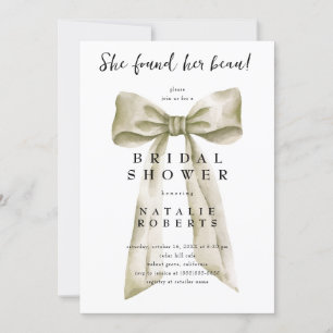 Hon hittade hennes Beau Beige Bow-Möhippa Inbjudningar