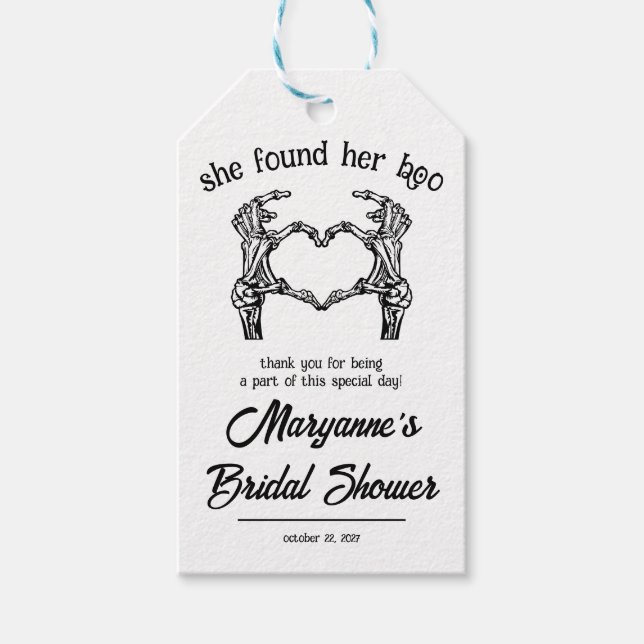 Hon hittade hennes boo! Halloween-Möhippans favori Presentetikett (Framsidan)