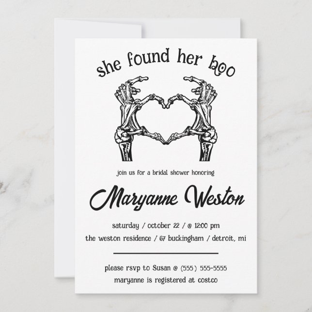 Hon hittade hennes boo! Halloween Thned-Möhippa Inbjudningar (Framsida)