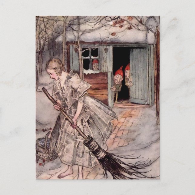 “Hon hittade mogna jordgubbar” av Arthur Rackham Vykort (Framsida)