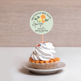 Hon hittade sin älskling - bröllopsdusch med grönt runt klistermärke