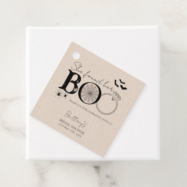 Hon hittade sin älskling - Rustik Halloween Bröllo Gåvor Etiketter (På plats)