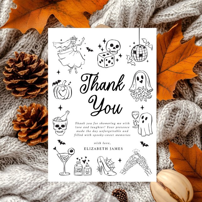 Hon hittade sin älskling Spökblommig Bröllopsfest Tack Kort (Skapare uppladdad)