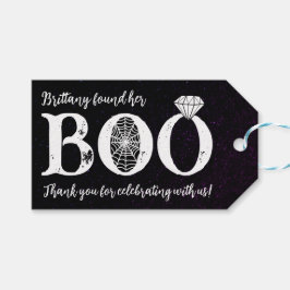 Hon hittade sin älskling Svart Halloween bröllopsf Presentetikett