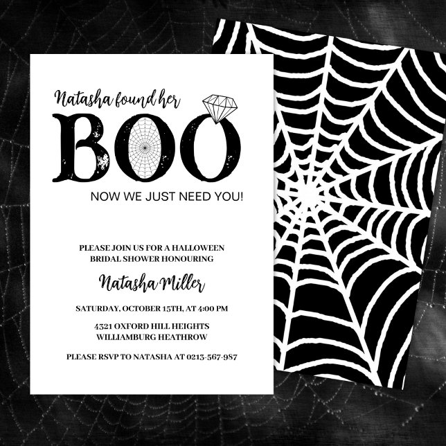Hon hittade sin Boo Black Halloween-Möhippa Inbjudningar (Skapare uppladdad)