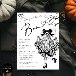 Hon hittade sin Boo Ghost Blommigt Möhippa Inbjudningar