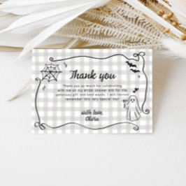 Hon hittade sin Boo mysiga Halloween bröllopsdusch Tack Kort