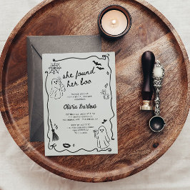 Hon hittade sin Boo Quirky Halloween-Möhippa Inbjudningar