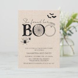 Hon hittade sin Boo Rustic Halloween-Förlovning Inbjudningar