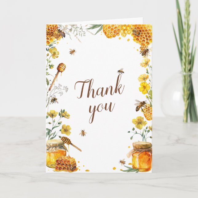 Hon hittade sin brudbröllopsfest för bin tack kort (Framsida)