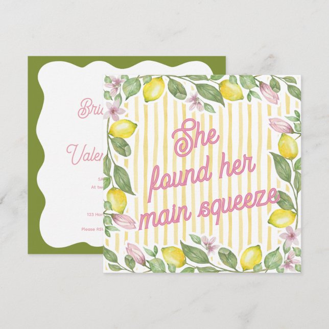 Hon Hittade Sin Drömprins Bröllopsfest Inbjudan (Fram/baksida)