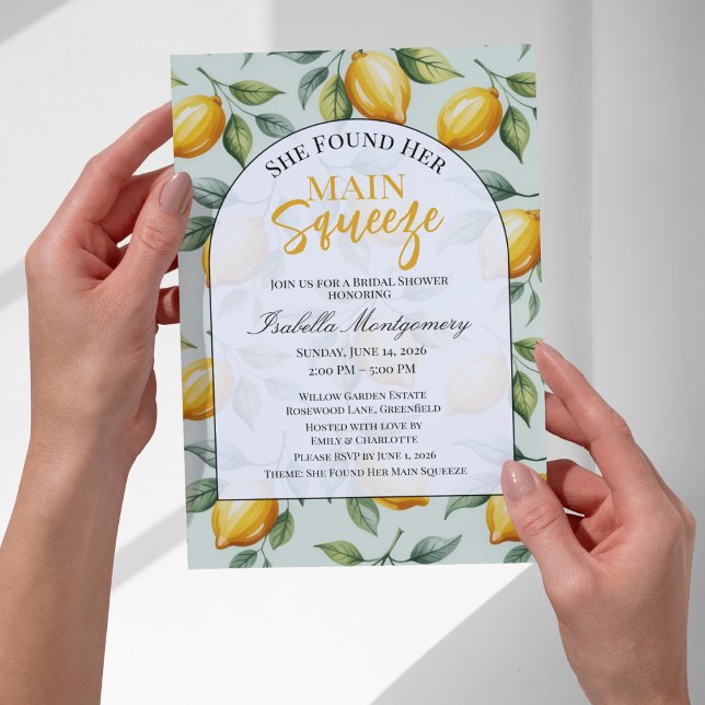 Hon Hittade Sin Drömprins Bröllopsfest Inbjudningar (She Found Her Main Squeeze Bridal Shower Invitations
)