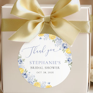 Hon Hittade Sin Drömprinsessa Citron Bröllopsdusch Runt Klistermärke