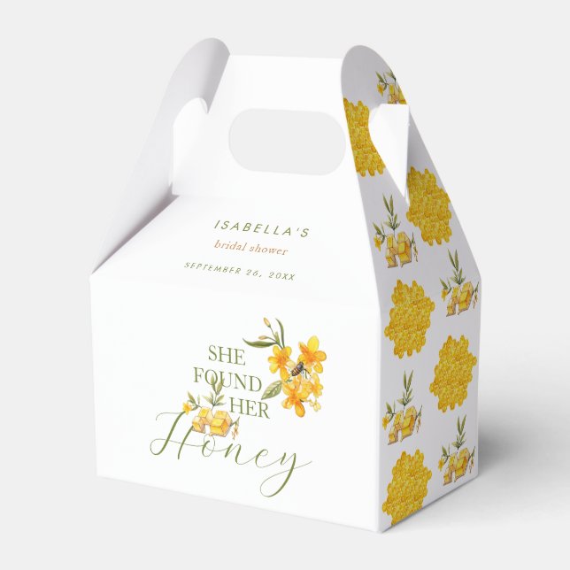 Hon hittade sin Honey Bee Blommiga Bröllopsdusch Presentaskar (Framsidan Sidan)