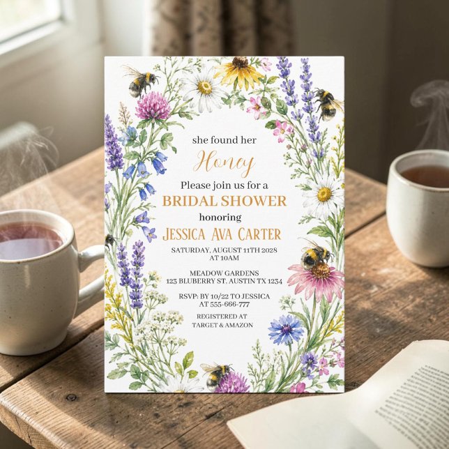 Hon hittade sin Honey Wildflower Bröllopsdusch  Inbjudningar (Skapare uppladdad)