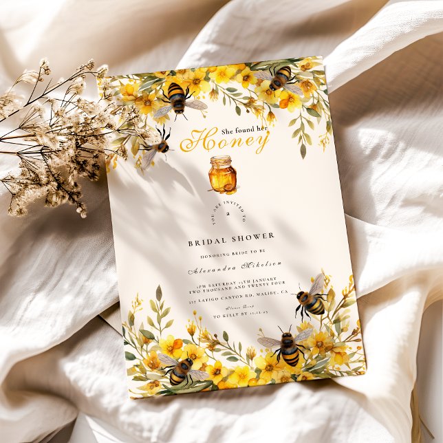 Hon hittade sin honungsrustiska Möhippa Inbjudningar (Skapare uppladdad)