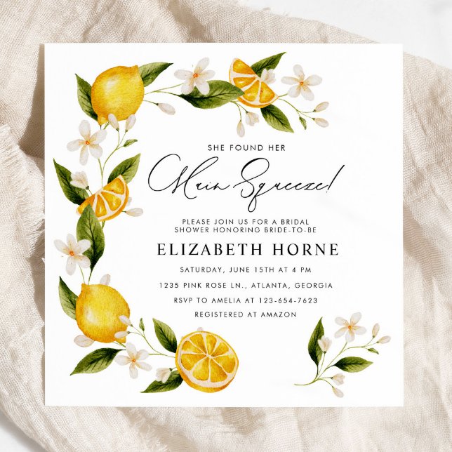 Hon hittade sin huvudsakliga Lemon-Möhippa Inbjudningar (Skapare uppladdad)