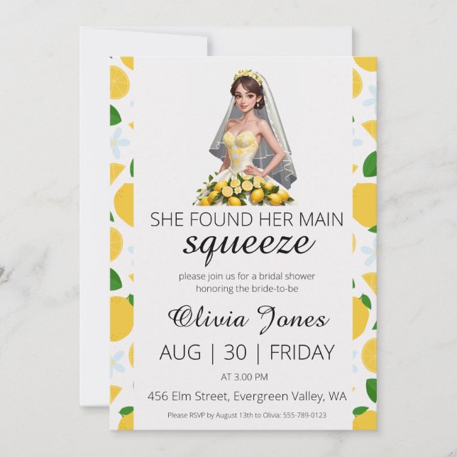 Hon hittade sin huvudsakliga möhippa. inbjudningar (Framsida)